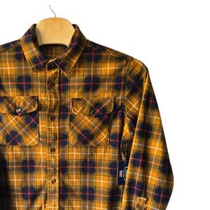 Chaps Mens Plaid Flannel Long Sleeve Shirt Mustard Blue‎ Red Size L G